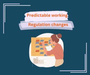 Title- prefictable working. Image- business owner planning a rota