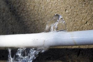 Burst pipe during freezing weather