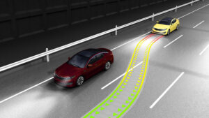 modern concept of a safe car Collision monitoring system