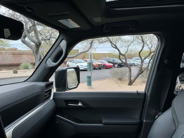 Interior view of the side window of a 2024 Lexus GX 550