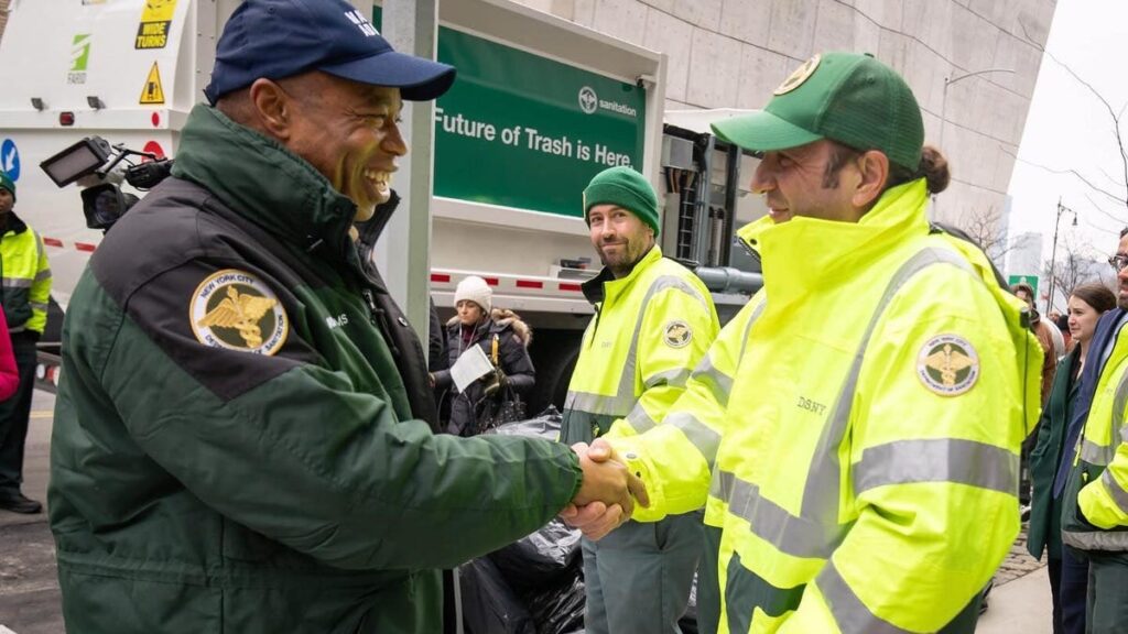 'Our Moon Landing:' Mayor Eric Adams Parades Out NYC's New Garbage Trucks