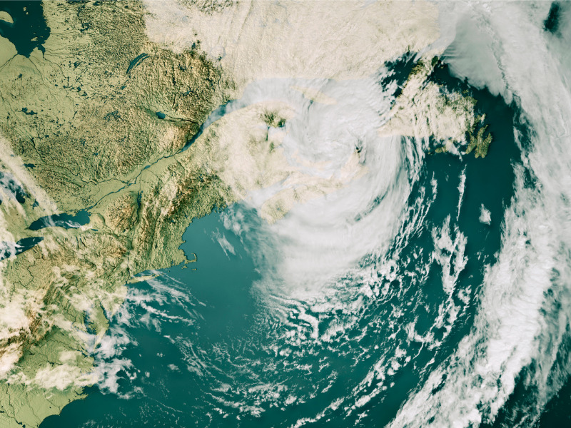 3D rendering of Hurricane Fiona over Nova Scotia