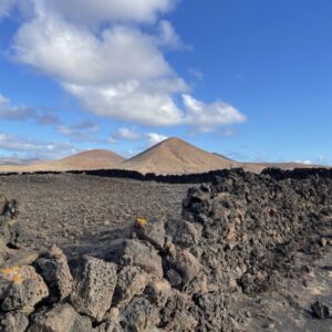 Volcano lunar terrain blue sky lanzarote