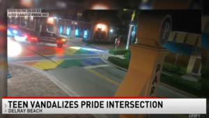 Florida Man Arrested For Vandalizing Crosswalk Pride Mural With Multiple Sad Little Burnouts