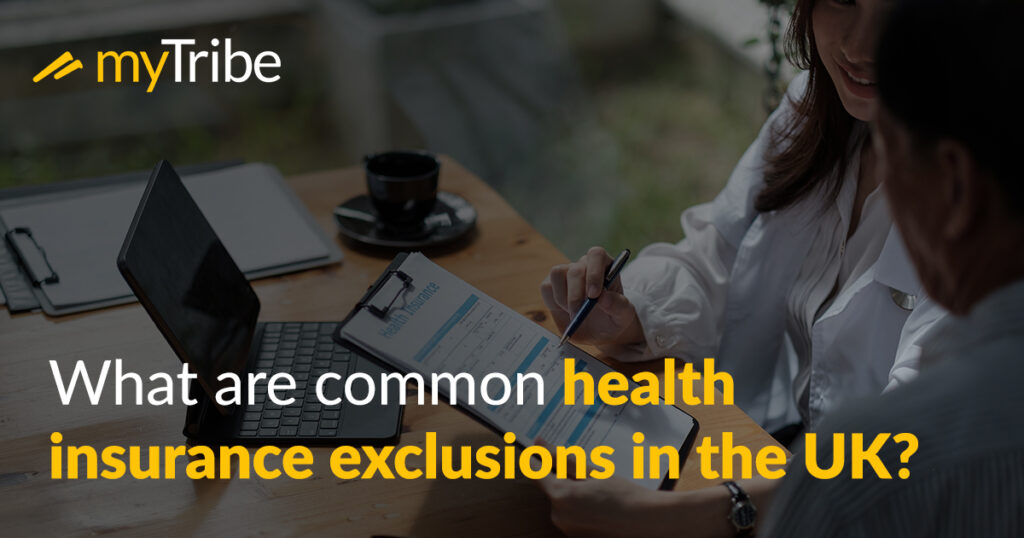 What are common health insurance exclusions in the UK?