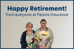 Patons Insurance say ‘happy retirement’ to two long serving members of staff