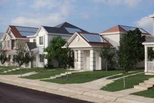 Houses with solar panels