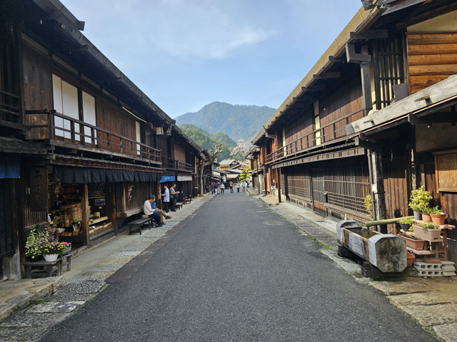 Kiso Valley Japan Image of road and traditional houses