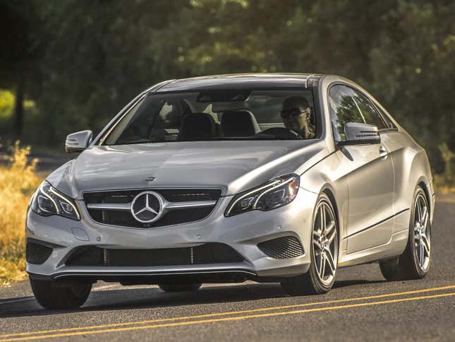 Front 3/4 view of a Mercedes-Benz E-Class coupe