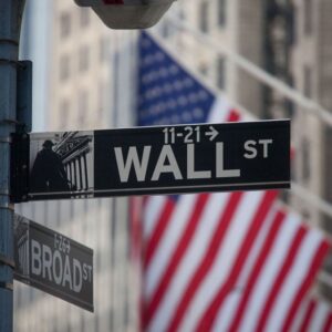 A Wall Street sign