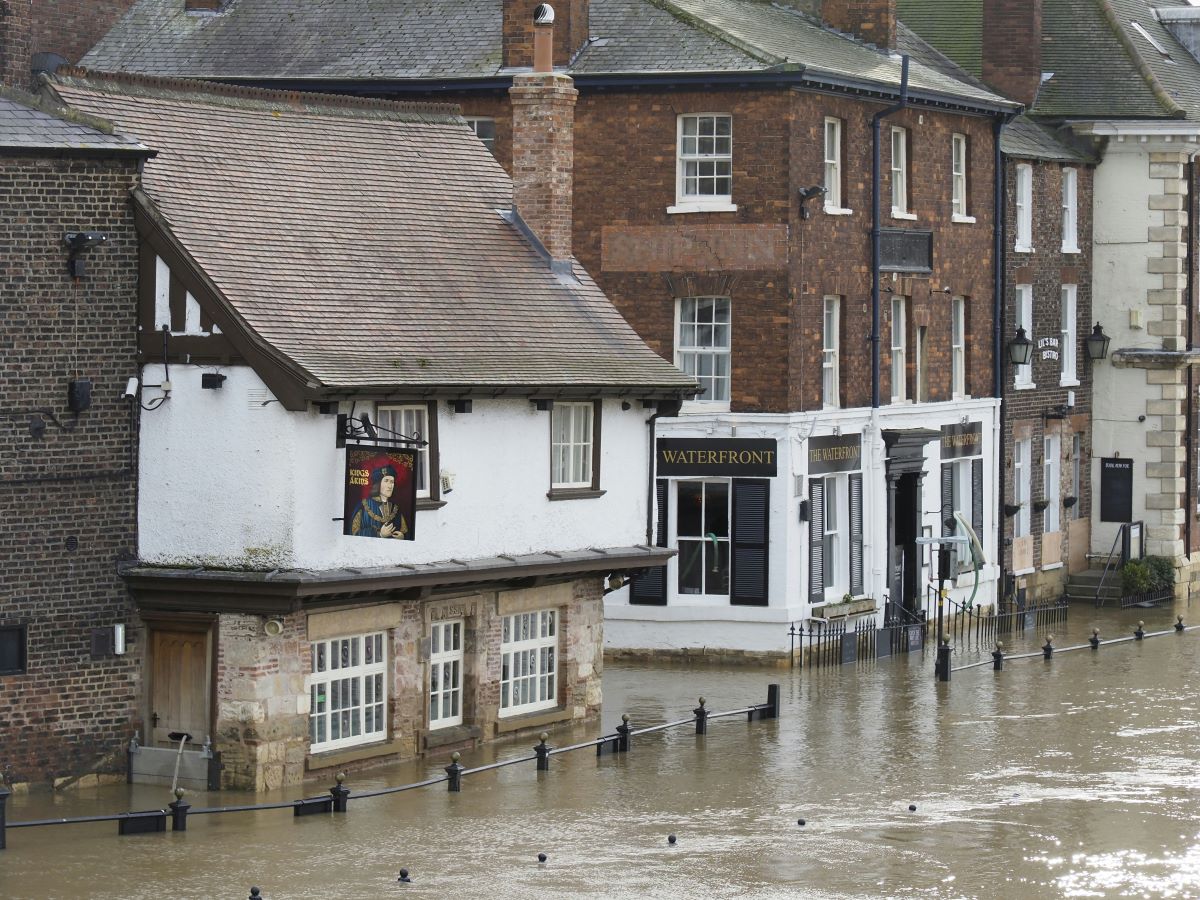 Flooded street in York, UK