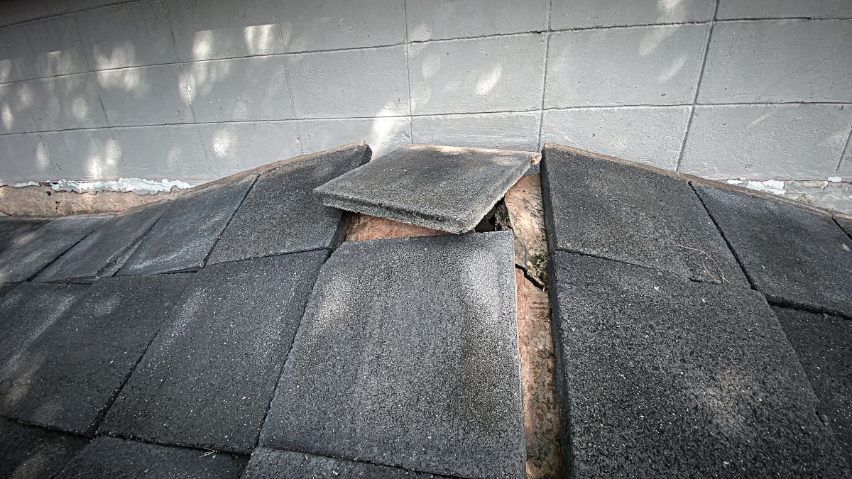 Uneven flooring caused by subsidence