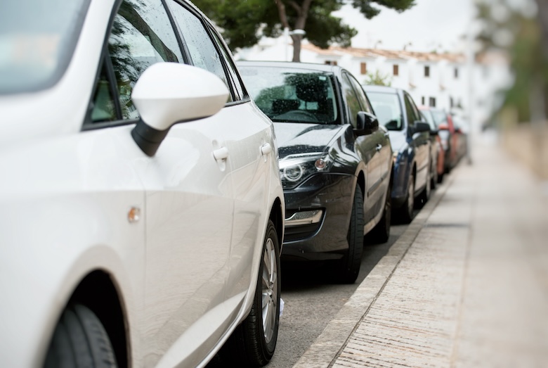 cars parked on road