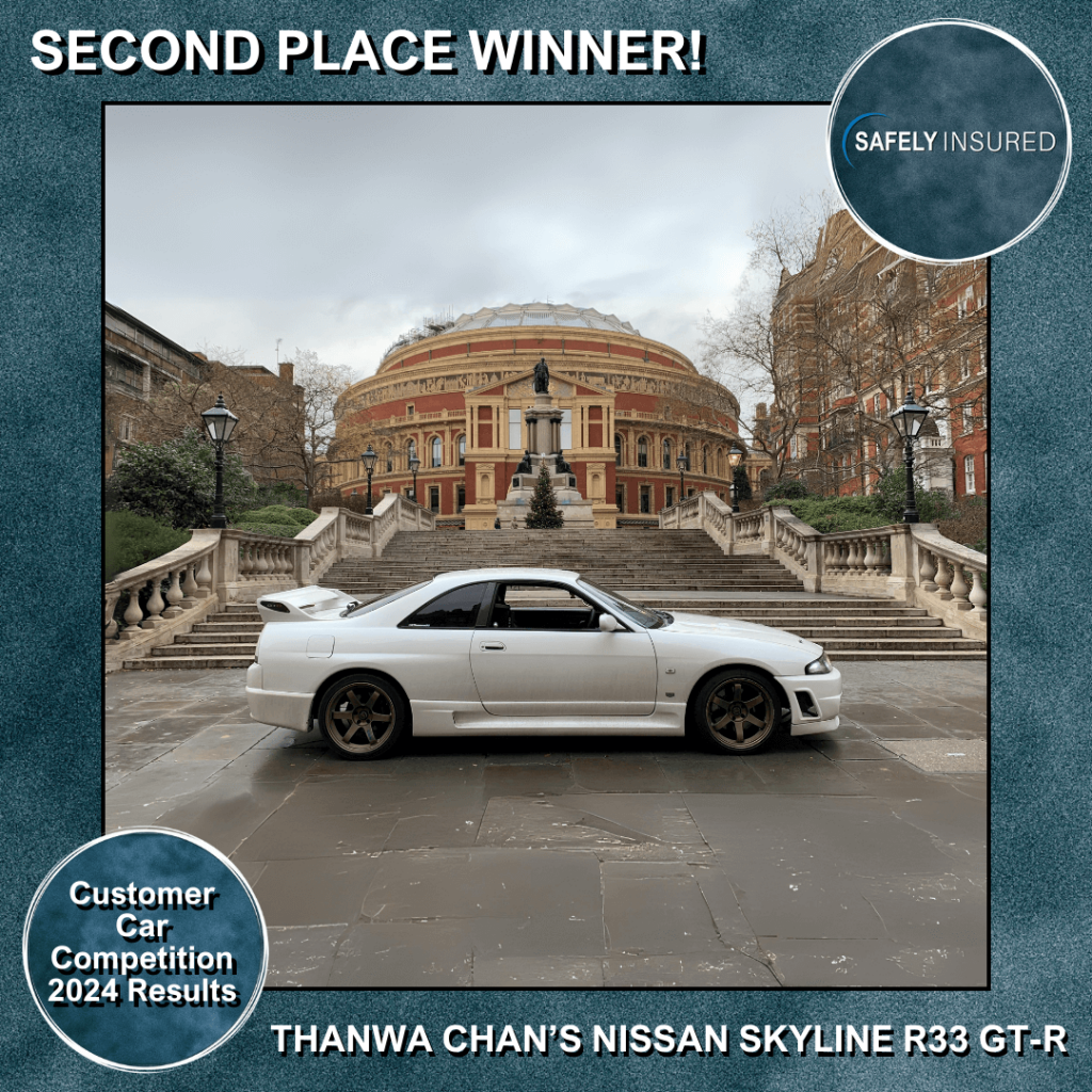 This is an image of Thanwa Chan's Nissan Skyline R33 GT-R, the second place winner in The Safely Insured Customer Modified Car of the Year 2024