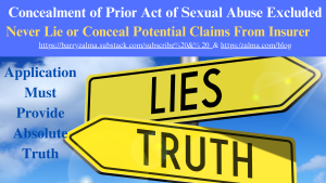 Concealment of Prior Act of Sexual Abuse Excluded
