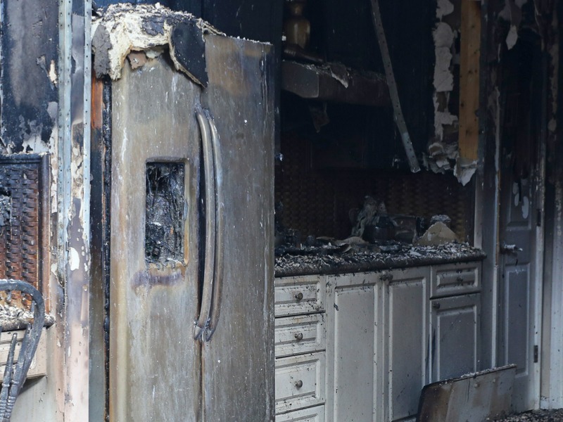 WildFire damaged kitchen.