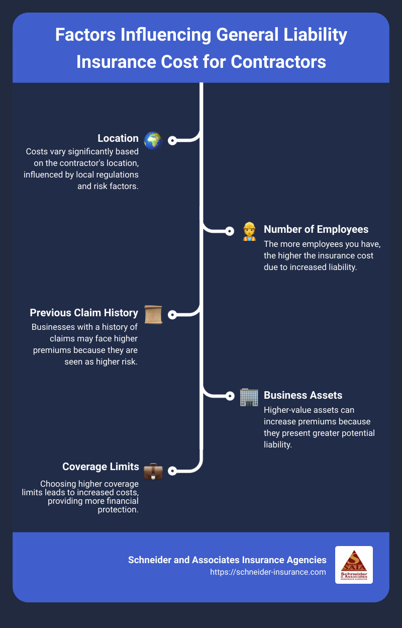 contractor insurance cost breakdown - general liability insurance cost for contractors infographic infographic-line-5-steps