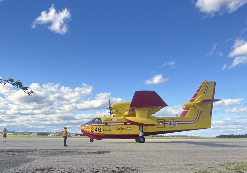 A Quebec water bomber ready to help fight wildfires in Labrador.