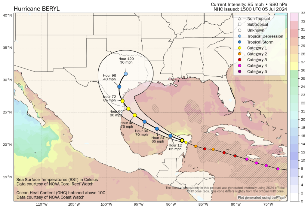 Hurricane Beryl eyes Texas landfall. Mexico impacts were no threat to cat bond