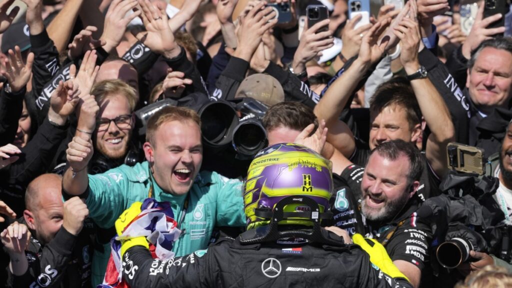 Hamilton holds off Verstappen's late charge for thrilling win at F1 British Grand Prix