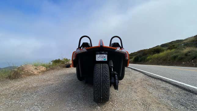 A shot of the rear of the Slingshot