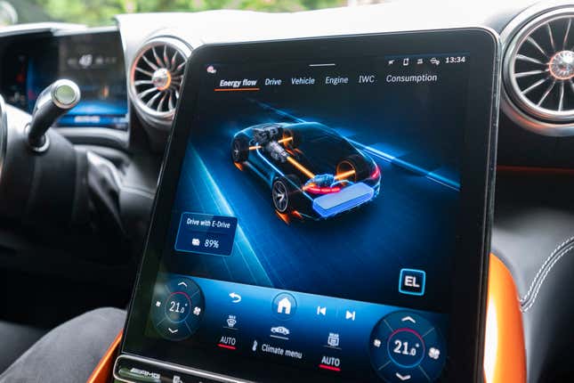 Infotainment screen of a 2025 Mercedes-AMG GT63 S E Performance