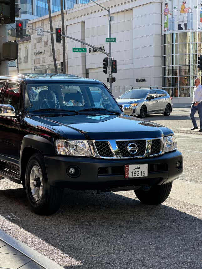 Front end of a black Nissan Patrol