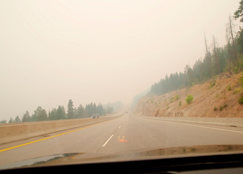 Smoke from wildfire near Vernon, B.C.