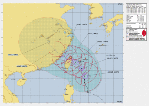 Typhoon Gaemi approaching Taiwan and forecast to intensify