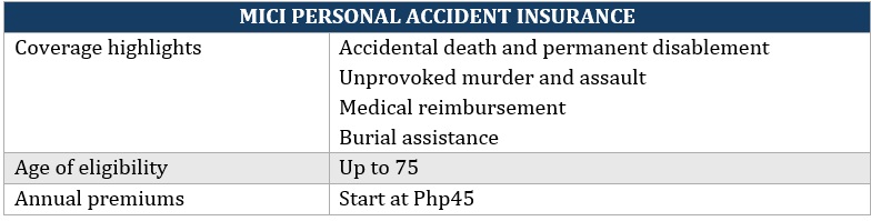 Affordable accident insurance – MICI Personal Accident Insurance coverage highlights