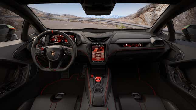 Black interior of a Lamborghini Temerario