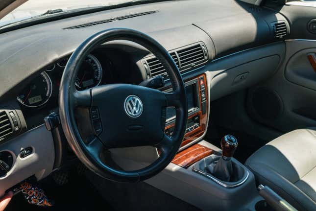 A shot of the Passat's interior showing the pristine condition and manual gear selector