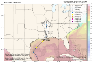 Hurricane Francine strengthens to Category 2 100mph winds before Louisiana landfall