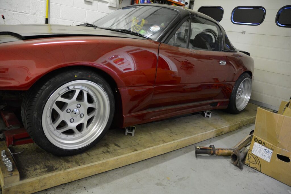 The MX-5 in the garage