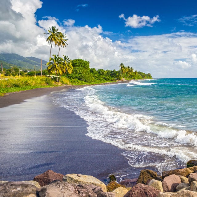 Beach in St. Kitts and Nevis, Caribbean Sea