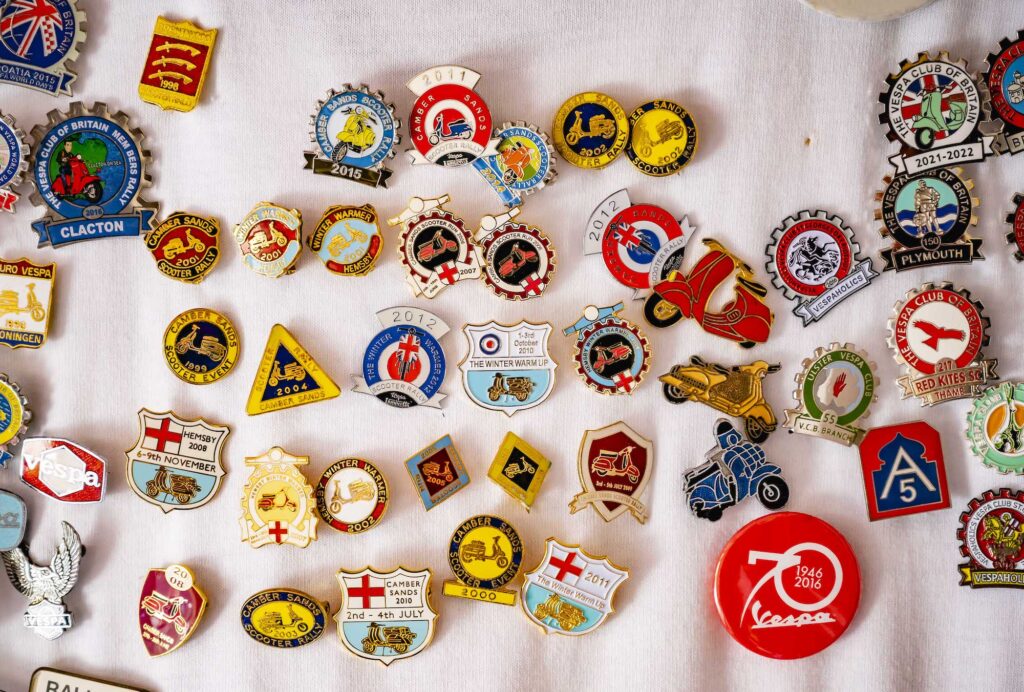 Scooter rally pin badges