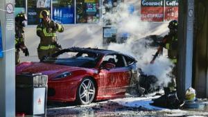 Ferrari F430 Destroyed After Bursting Into Flames At Gas Station