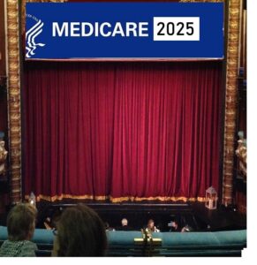 Medicare over a theater stage